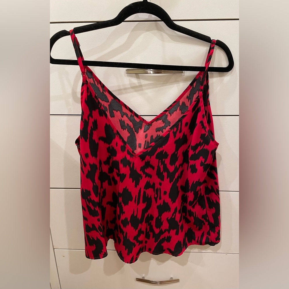 XL Shein Red/Black Strappy Tank Top